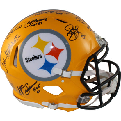 Franco Harris & Terry Bradshaw Multi-Signed Steelers HOF Full Size Helmet