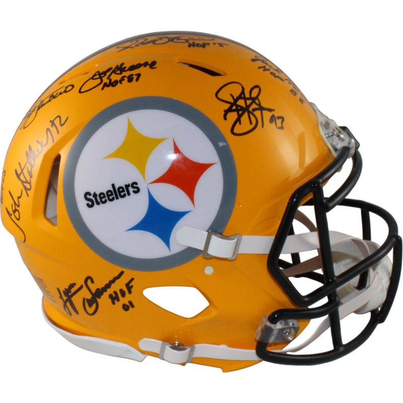 Franco Harris & Terry Bradshaw Multi-Signed Steelers HOF Full Size Helmet