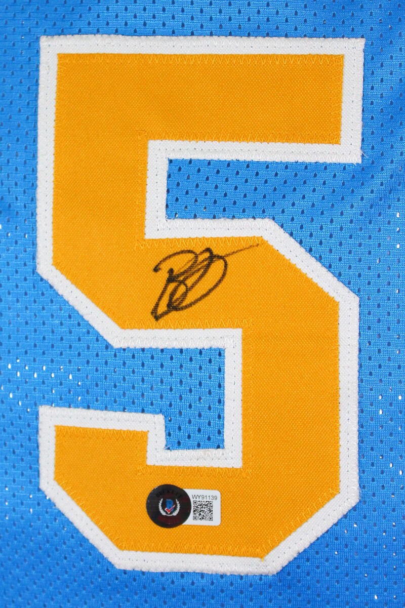 Baron Davis Autographed Blue Custom Basketball Jersey