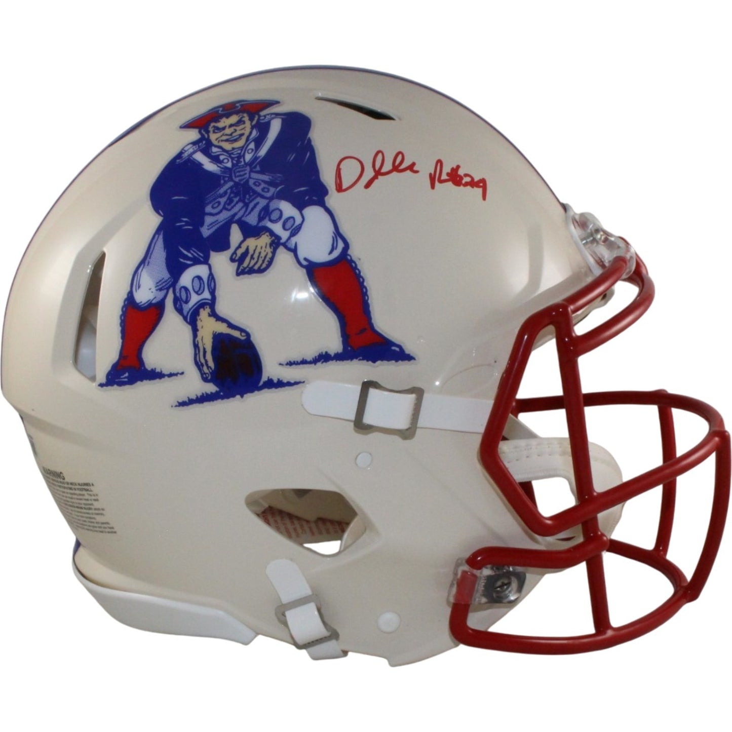Darrelle Revis Signed New England Patriots Full Size Authentic Retro Helmet