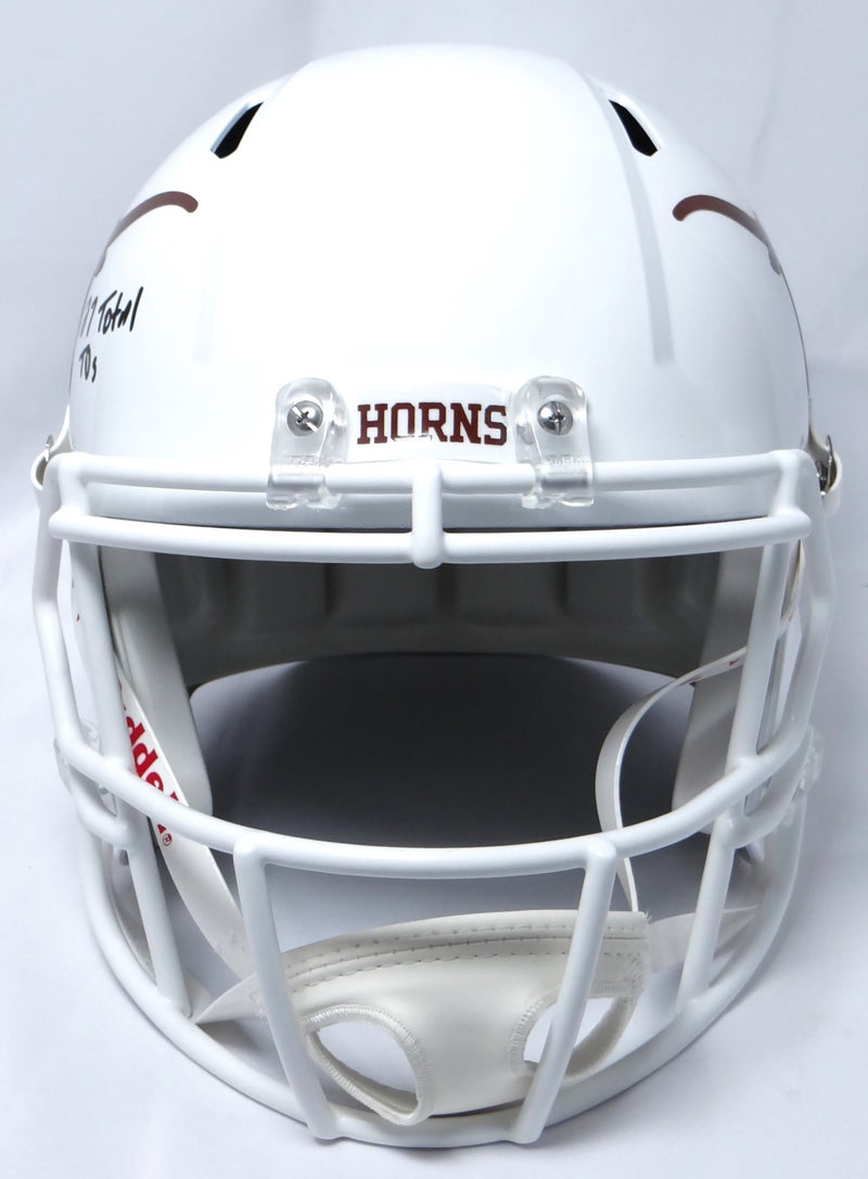 Sam Ehlinger Signed Texas Longhorns Full Size Speed Helmet with Inscriptions