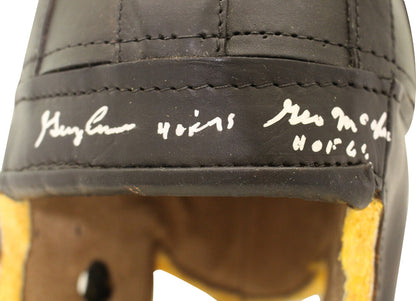 George McAfee & George Connor Signed Bears Full Size Leather Helmet JSA