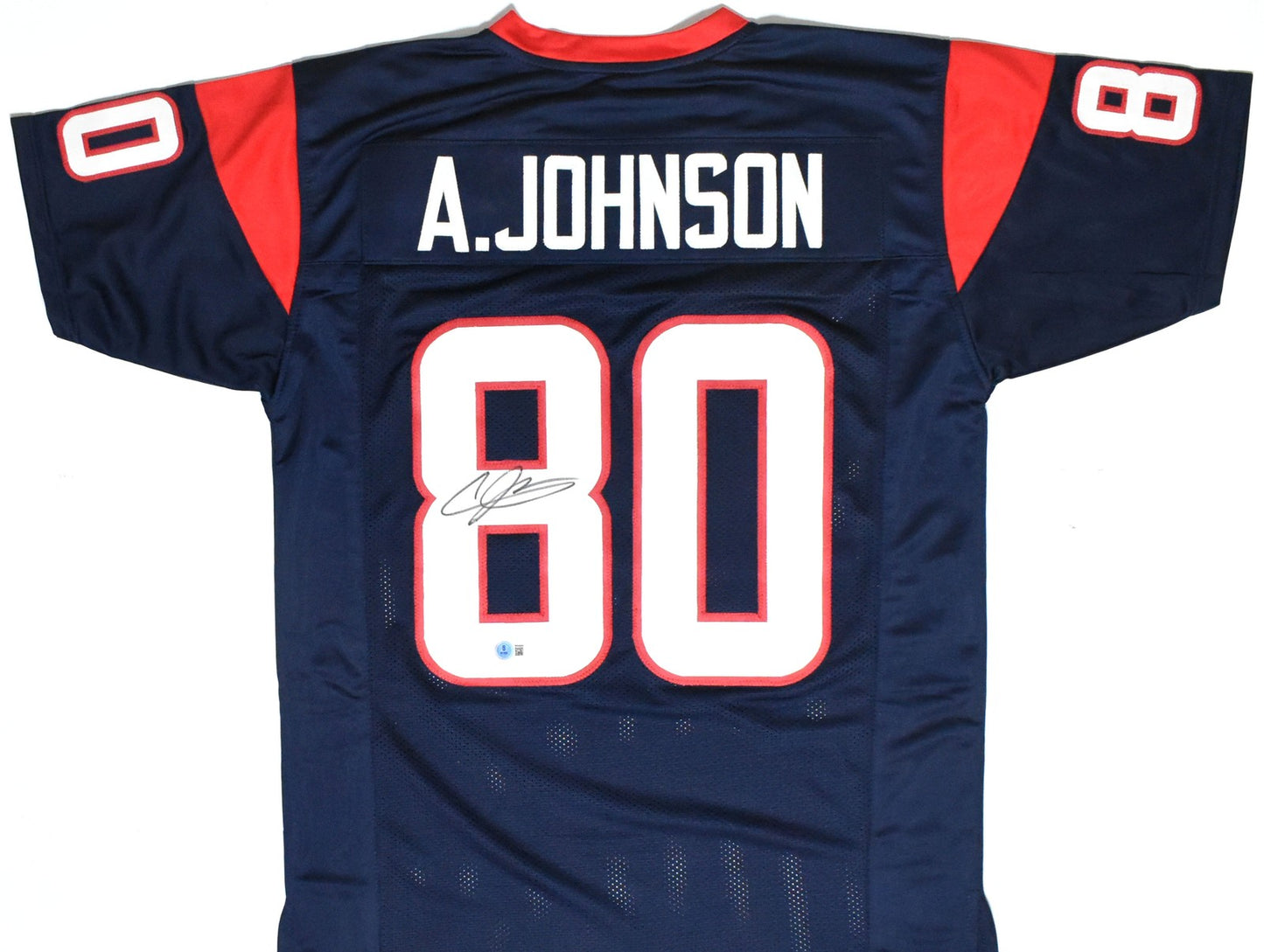 Andre Johnson Signed Houston Texans Custom Blue Jersey