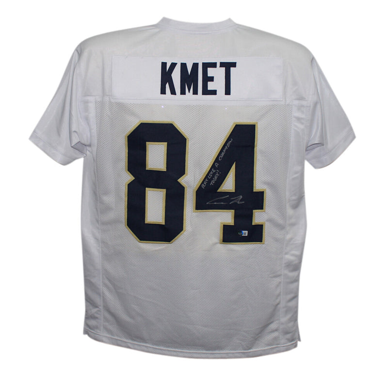 Cole Kmet Signed Notre Dame Style Jersey "Play Like a Champion" Beckett BAS