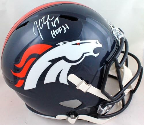 John Lynch Autographed Denver Broncos White Speed Full Size Helmet