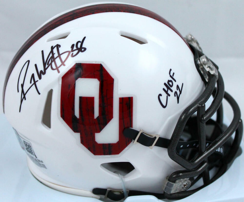 Roy Williams Signed Oklahoma Sooners Bring the Wood Speed Mini Helmet