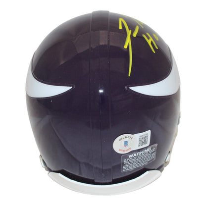 Fran Tarkenton Signed Minnesota Vikings VSR4 Throwback Mini Helmet