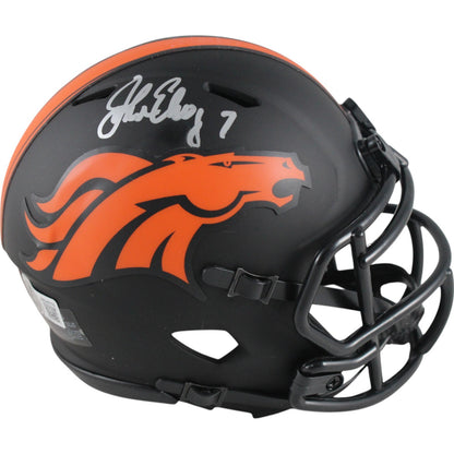 John Elway Autographed Denver Broncos Eclipse Mini Helmet (Beckett Witnessed)
