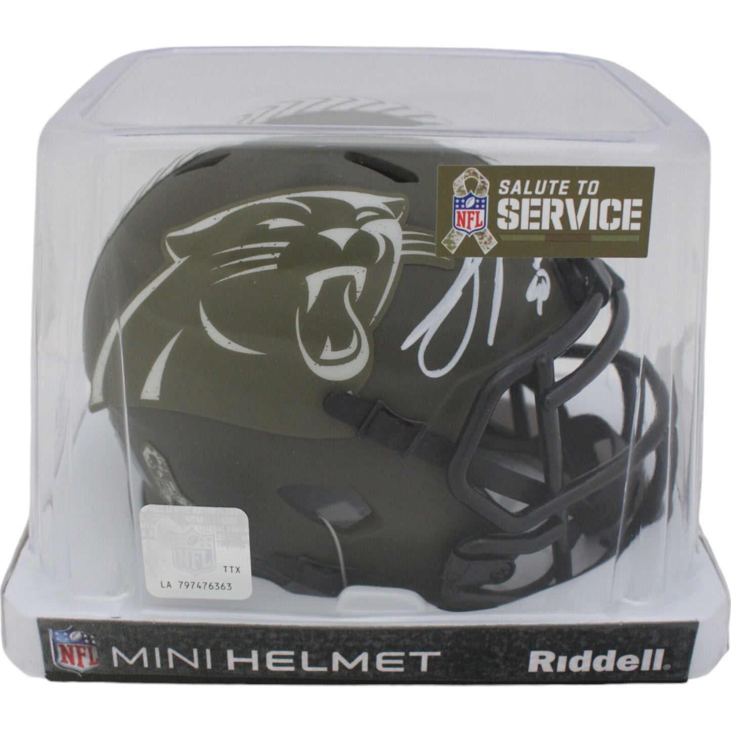 Julius Peppers Signed Carolina Panthers 2022 Salute to Service Mini Helmet
