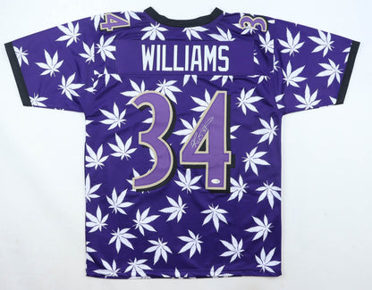 Ricky Williams Signed Baltimore Ravens Custom Weed Pattern Jersey