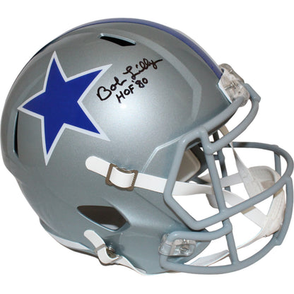Bob Lilly Dallas Cowboys Signed Throwback Full Size Helmet (HOF)