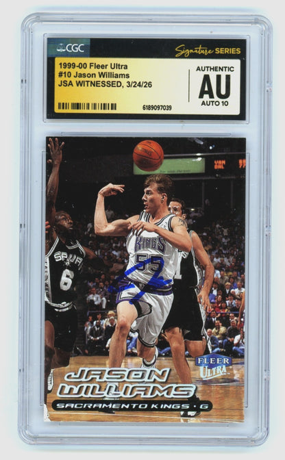 Jason Williams Signed 1999-00 Fleer Ultra #10 Card CGC 10 Auto