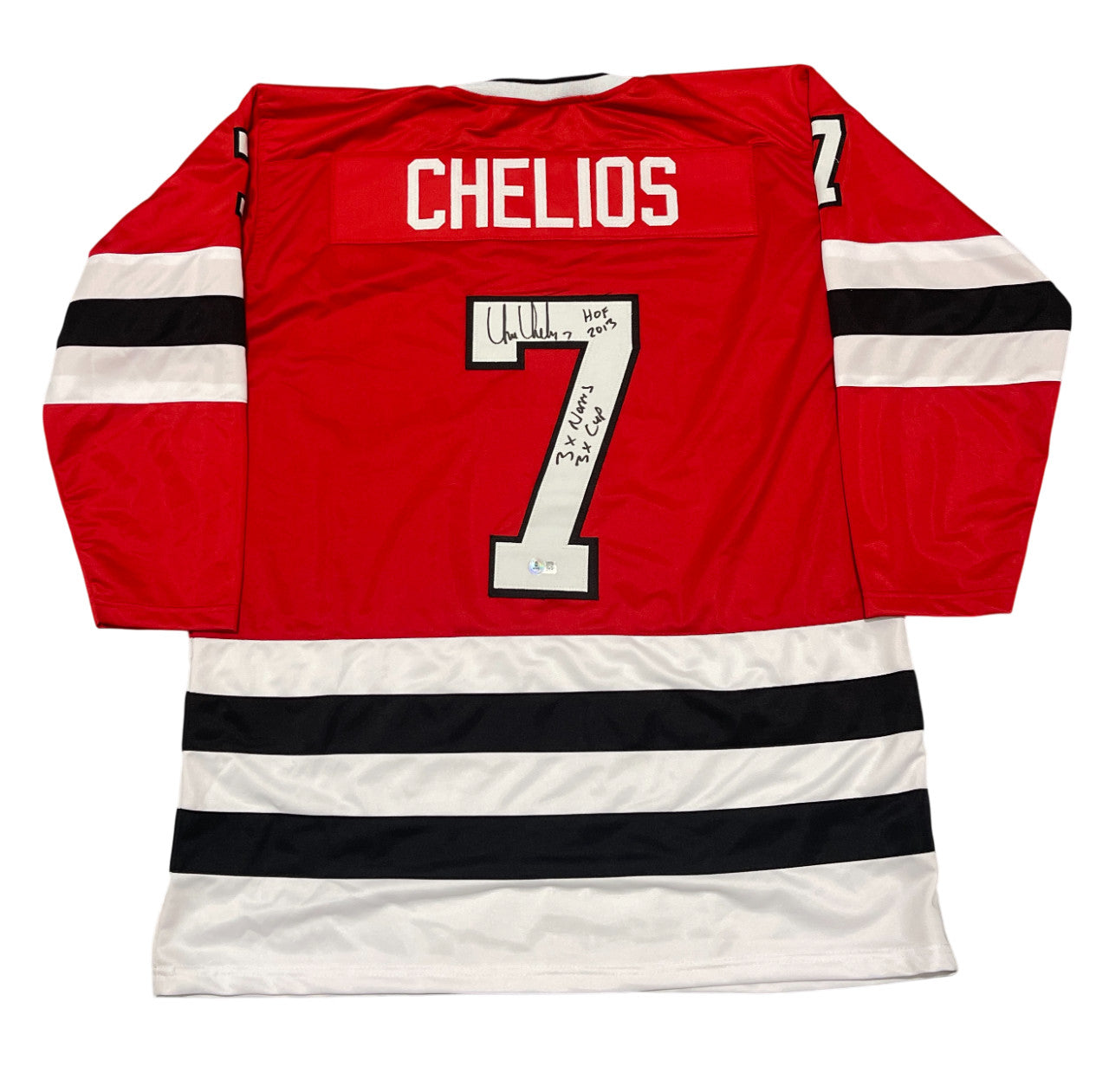 Chris Chelios Signed Chicago Blackhawks Custom Jersey (3 Inscriptions)
