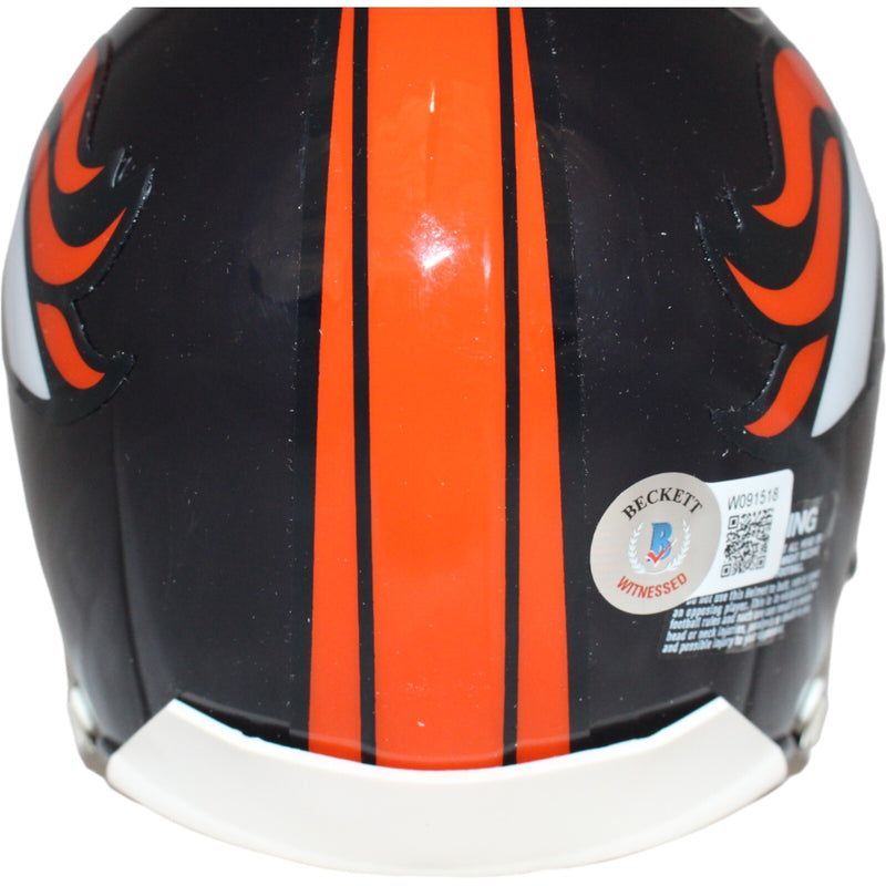 Terrell Davis Signed Denver Broncos Mini Helmet HOF Inscription Beckett
