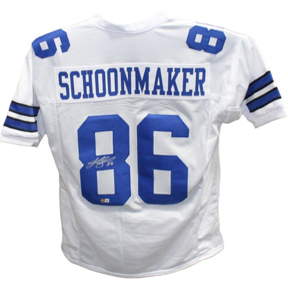 Luke Schoonmaker Autographed Dallas Cowboys Style Jersey Beckett COA