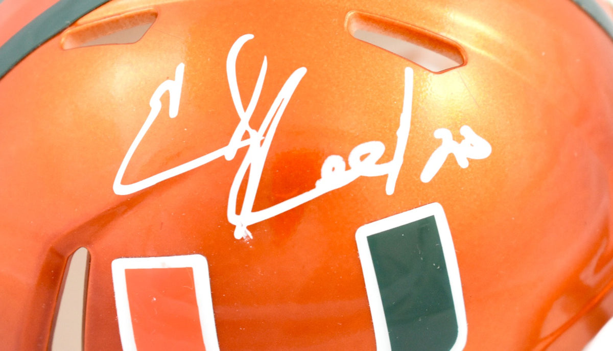 Ed Reed Autographed Miami Hurricanes Flash Speed Mini Helmet