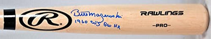 Bill Mazeroski Signed Rawlings Pro Baseball Bat Inscribed "60 WS GW HR"
