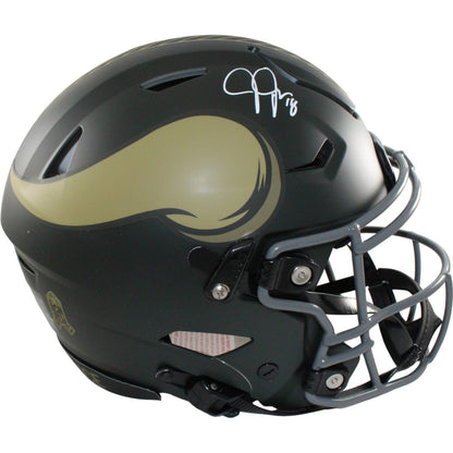 Justin Jefferson Signed Minnesota Vikings 2025 Salute to Service SpeedFlex Helmet