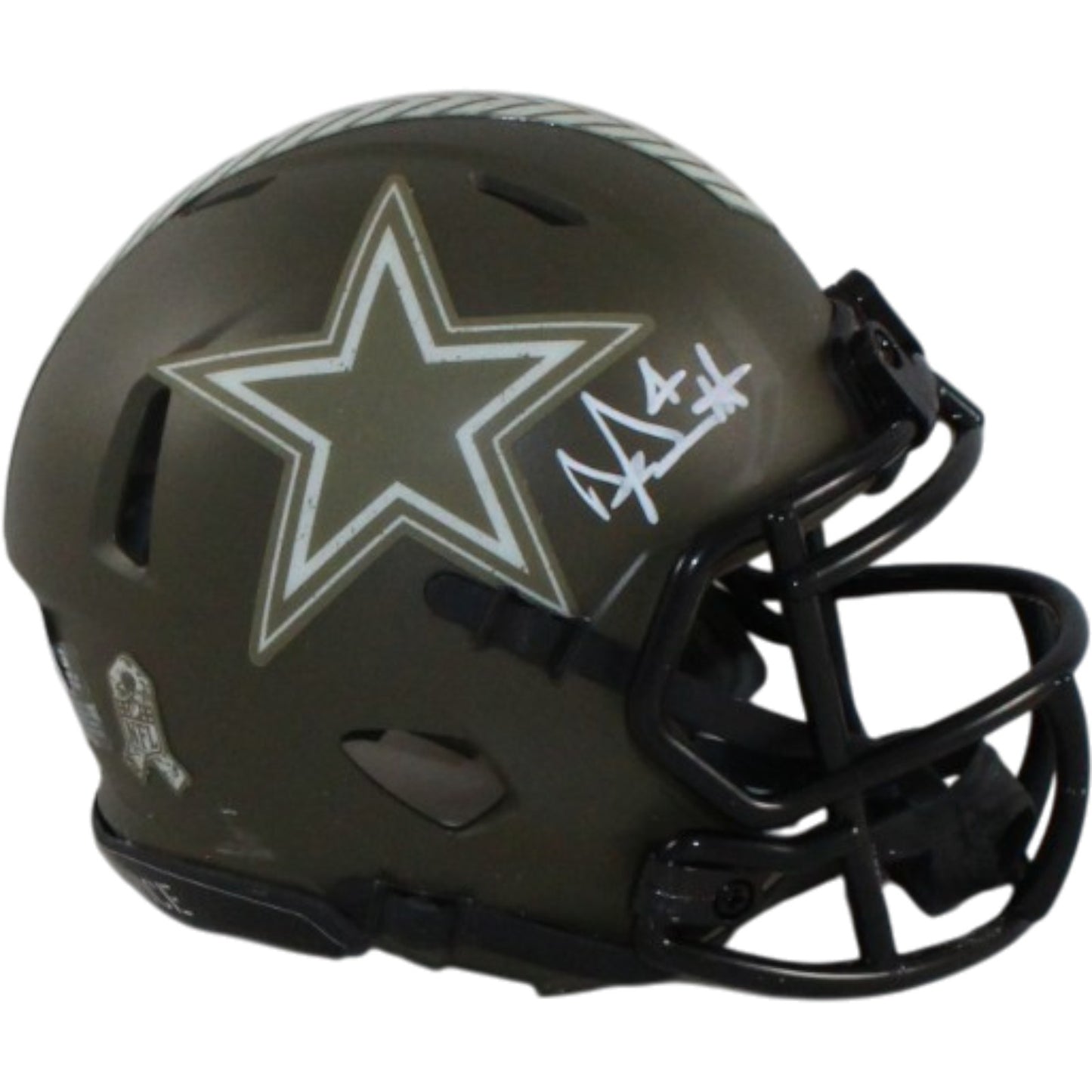 Dak Prescott Signed Dallas Cowboys 2022 Salute to Service Mini Helmet