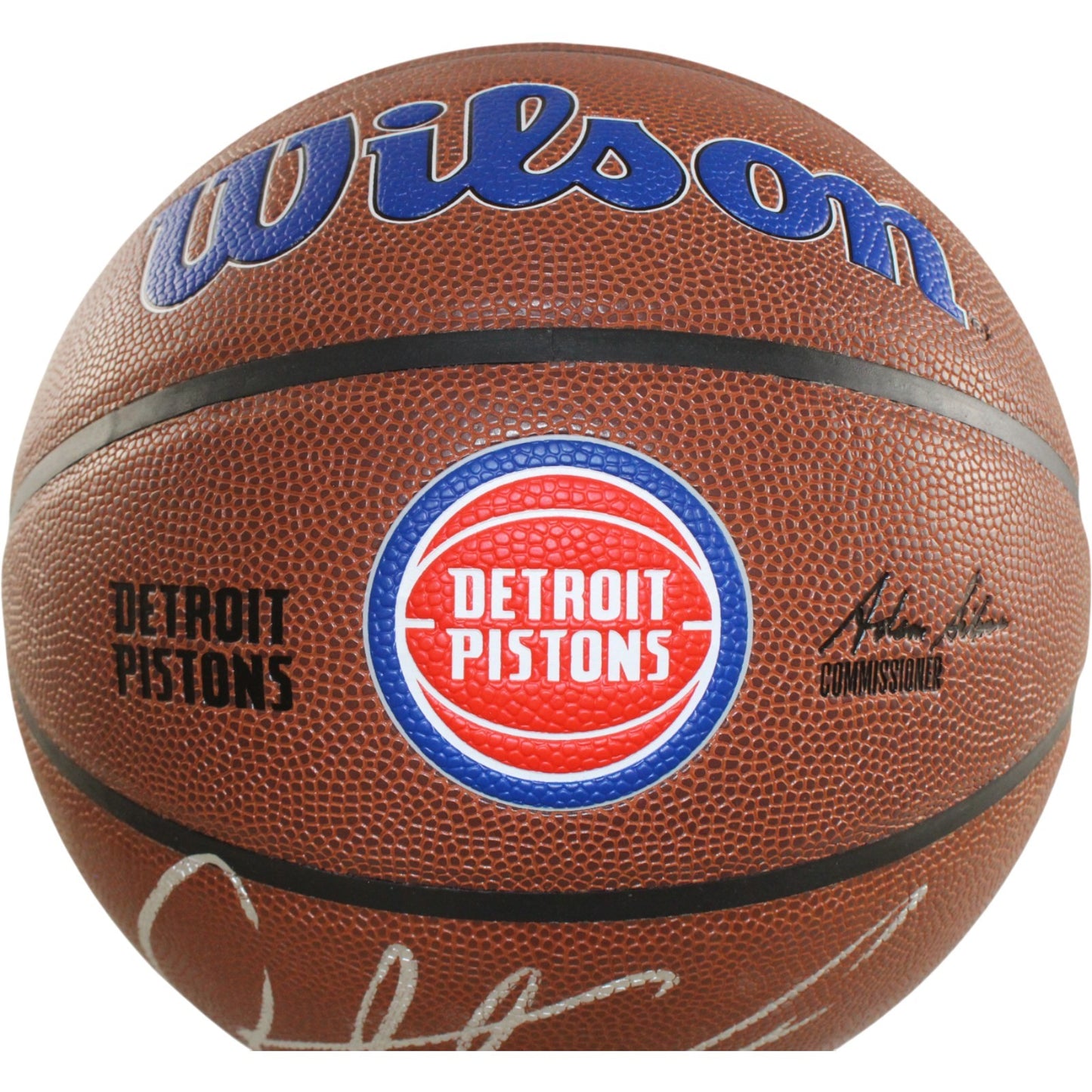 Dennis Rodman Signed Detroit Pistons Wilson Logo Basketball (Beckett BAS)