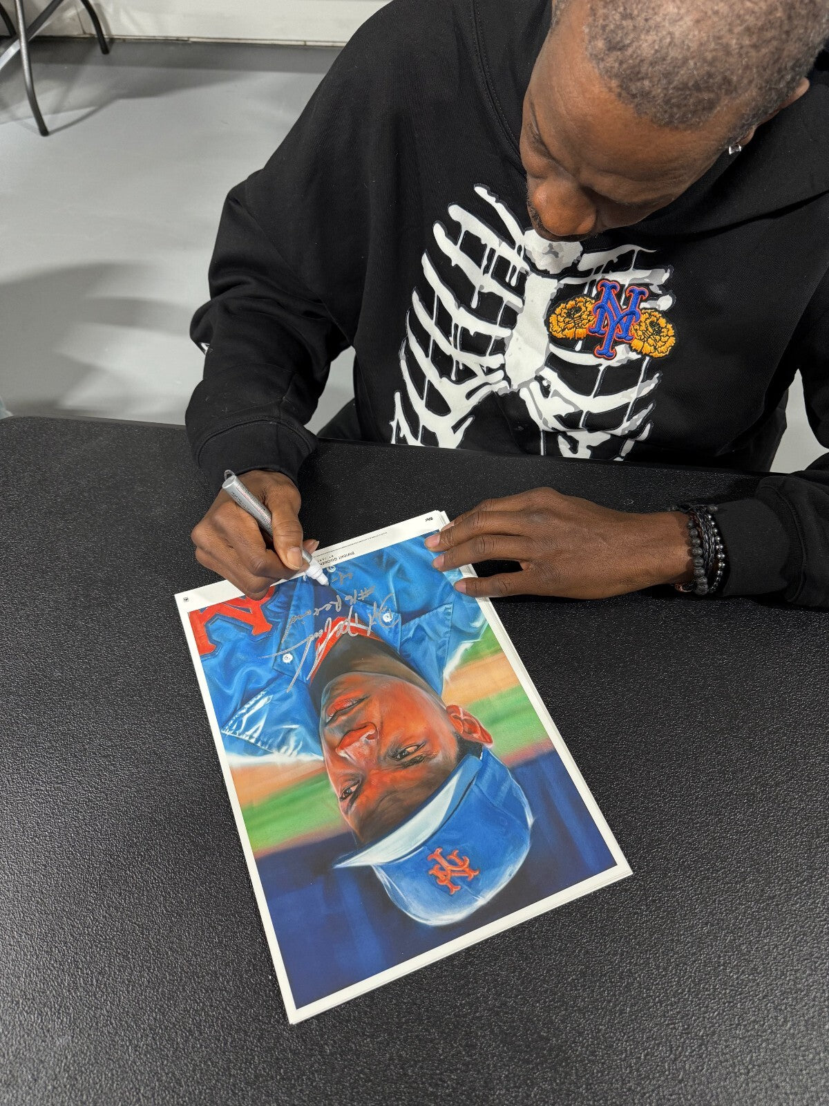 Doc Gooden Autographed 10x14 Topps Living Art Print (Beckett COA)