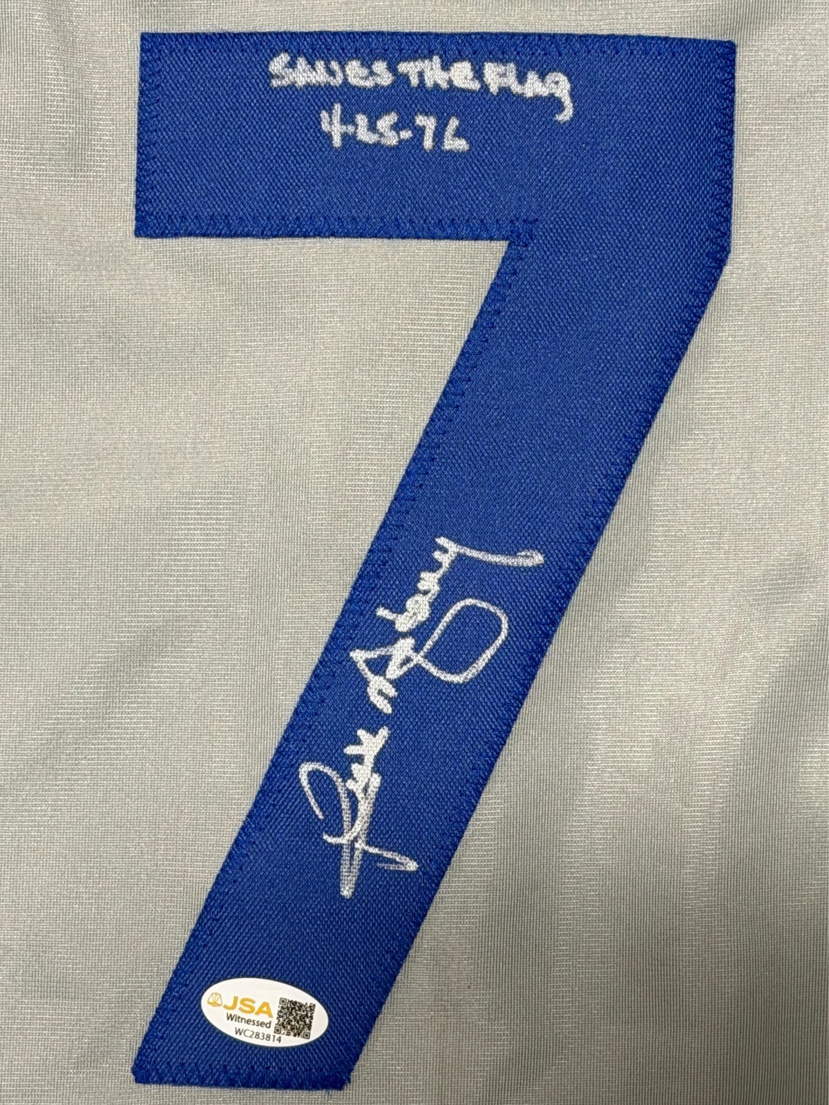 Rick Monday Chicago Cubs Signed Custom Jersey (Save The Flag) JSA COA