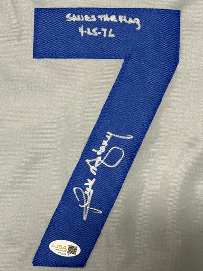 Rick Monday Chicago Cubs Signed Custom Jersey (Save The Flag) JSA COA