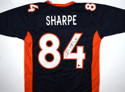 Shannon Sharpe Autographed Denver Broncos Custom Blue Jersey