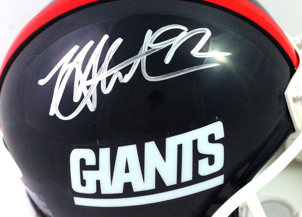 Michael Strahan Signed New York Giants Throwback Mini Helmet