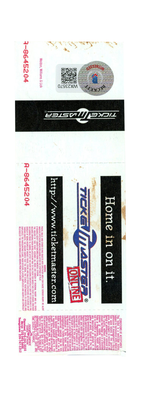 Deion Sanders Signed Cincinnati Reds 6/17/1997 Game Ticket Stub