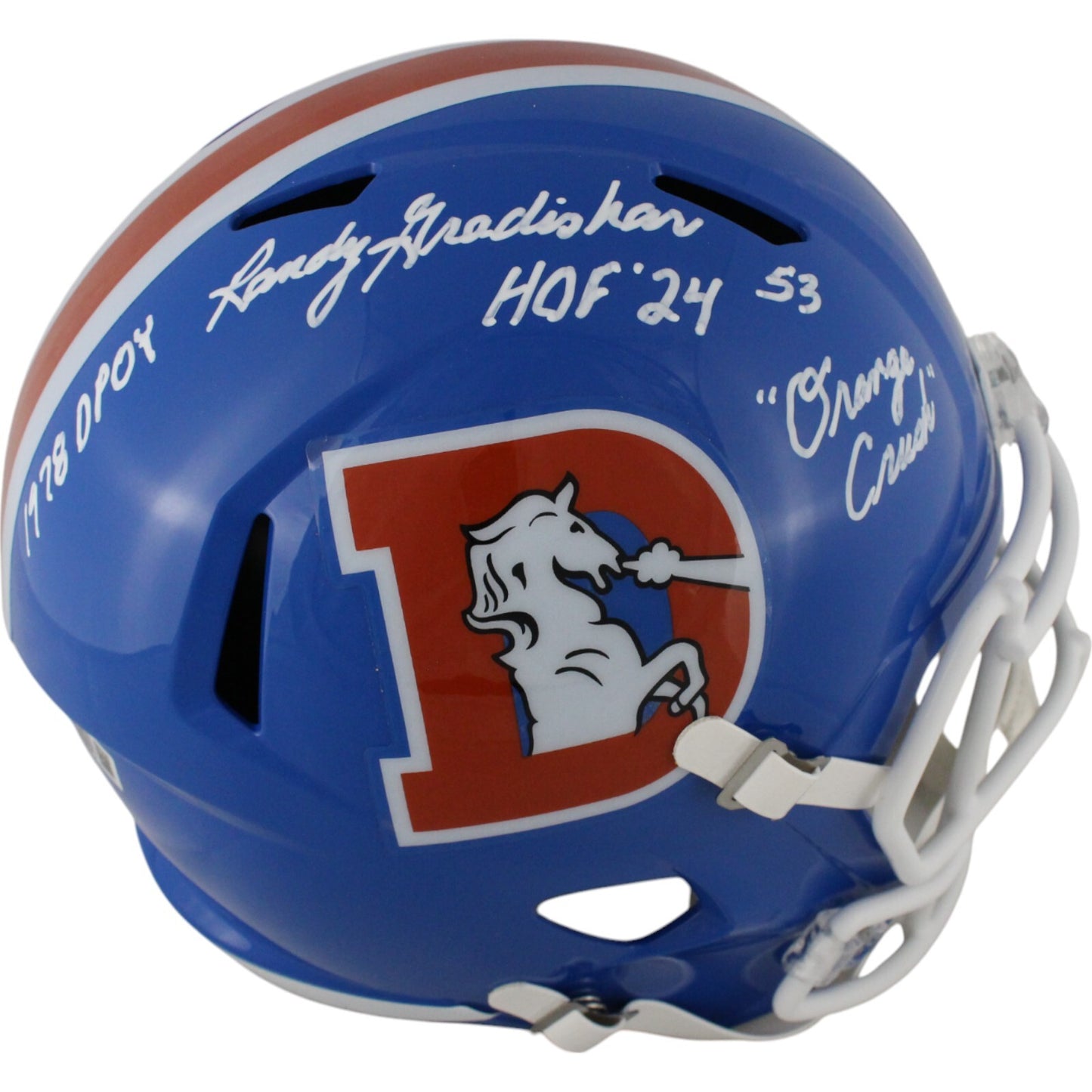Randy Gradishar Denver Broncos Autographed Full Size Throwback Helmet
