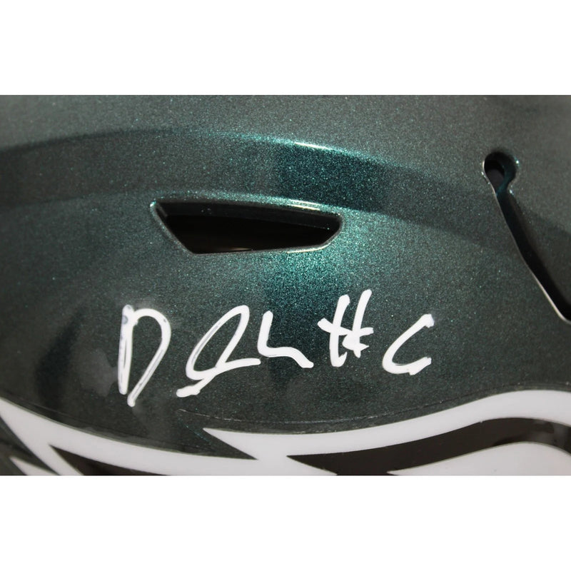 DeVonta Smith Signed Philadelphia Eagles Mid-Size Helmet