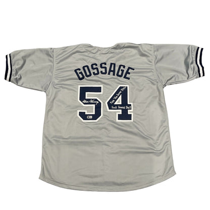 Goose Gossage Signed New York Yankees Custom Jersey "F Brett Pine Tar" BAS