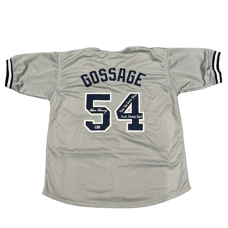 Goose Gossage Signed New York Yankees Custom Jersey "F Brett Pine Tar" BAS
