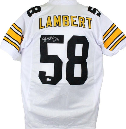 Jack Lambert Signed White Custom Jersey with HOF Inscription
