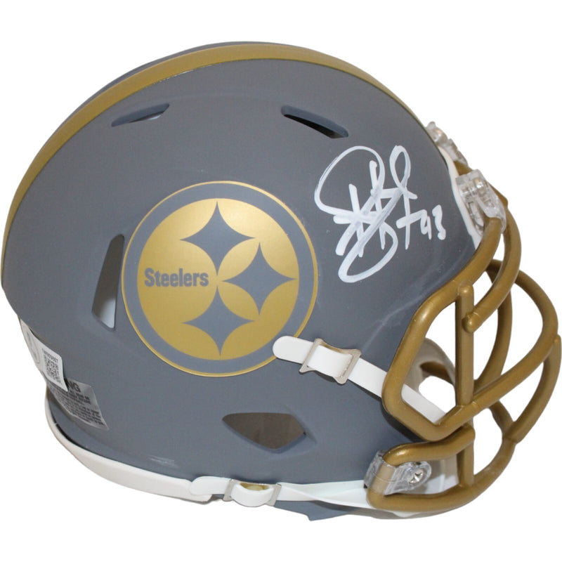 Troy Polamalu Pittsburgh Steelers Autographed Slate Mini Helmet