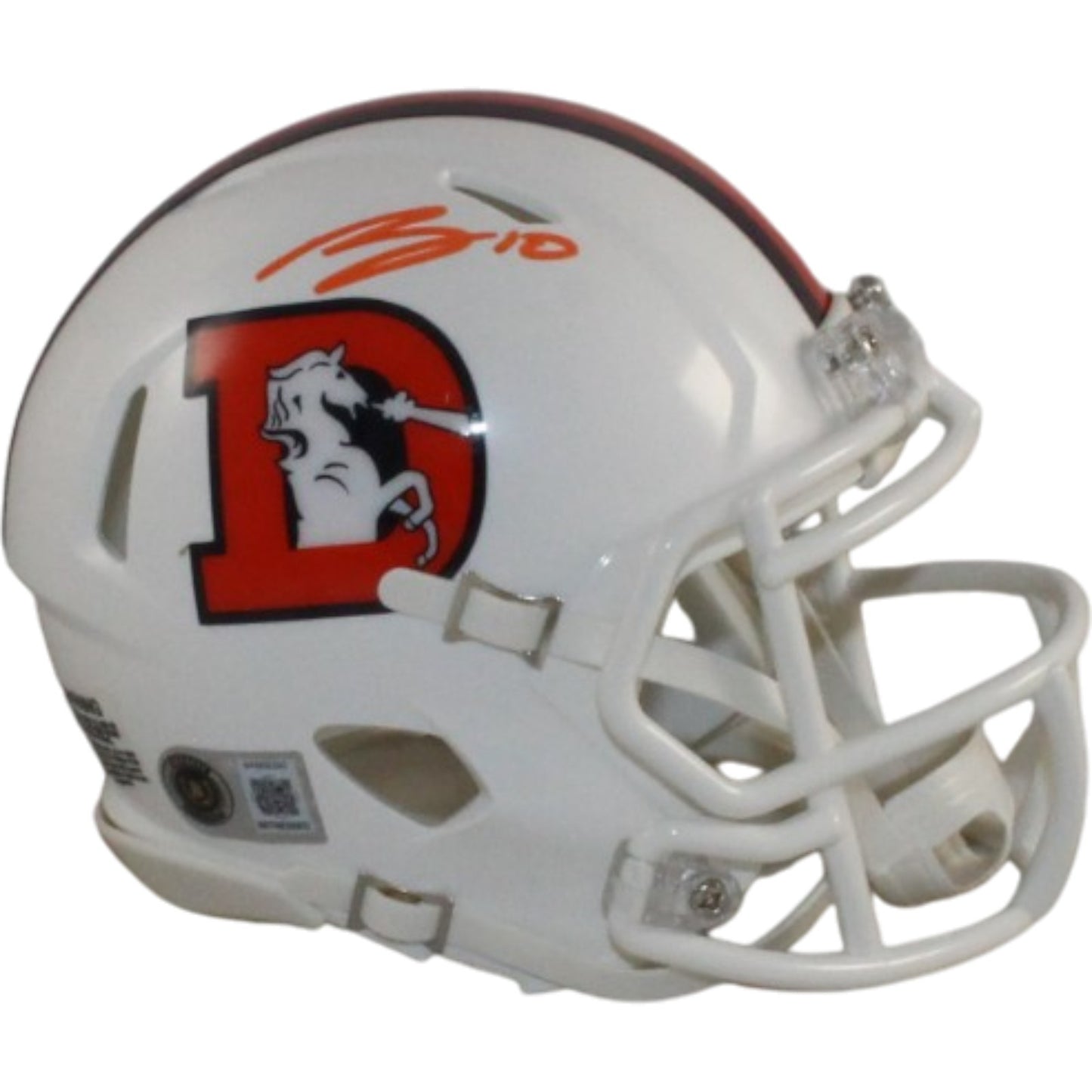 Bo Nix Autographed Denver Broncos 2023 Alternate Mini Helmet