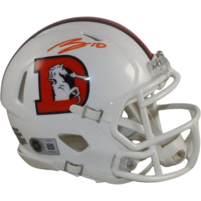 Bo Nix Autographed Denver Broncos 2023 Alternate Mini Helmet