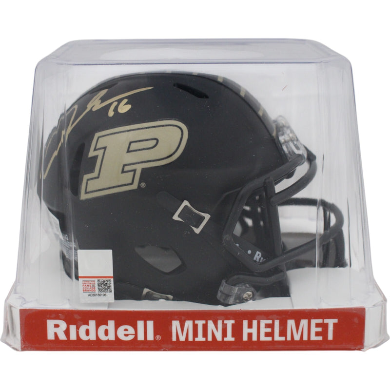 Aidan O'Connell Autographed Purdue Boilermakers Black Mini Helmet