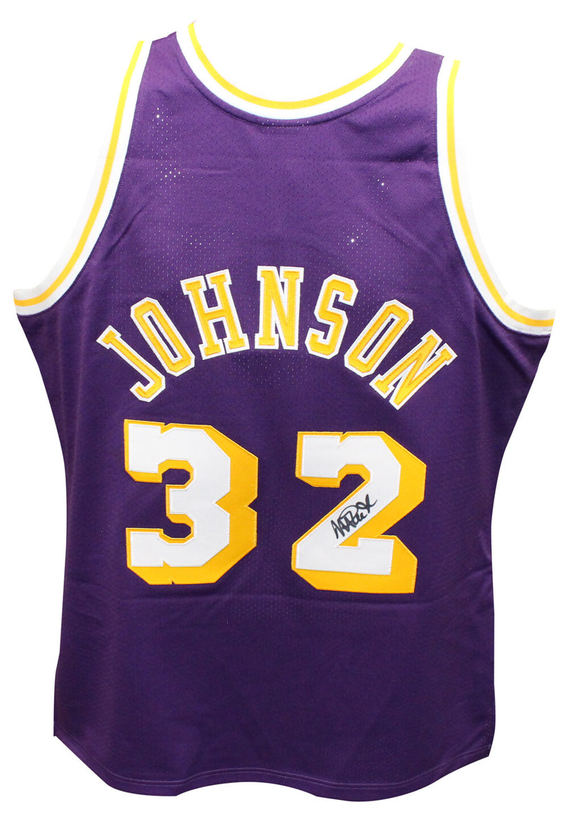 Magic Johnson Signed Los Angeles Lakers Mitchell & Ness Authentic Jersey