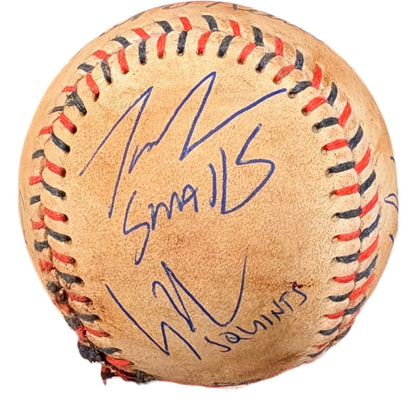 Sandlot Cast Multi-Signed Babe Ruth Ripped Custom Baseball (6 Sigs) Beckett