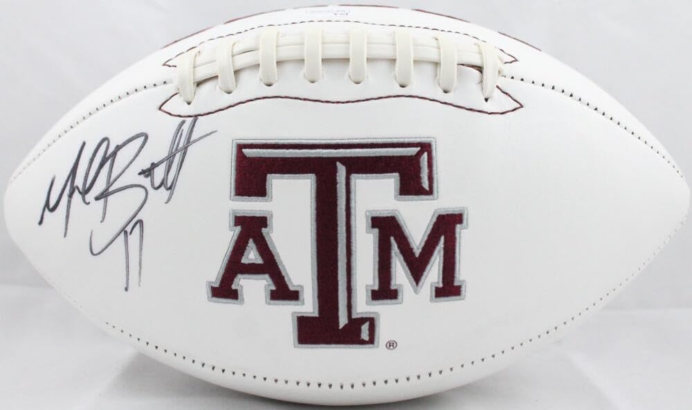 Michael Bennett Signed Texas A&M Aggies Logo Football
