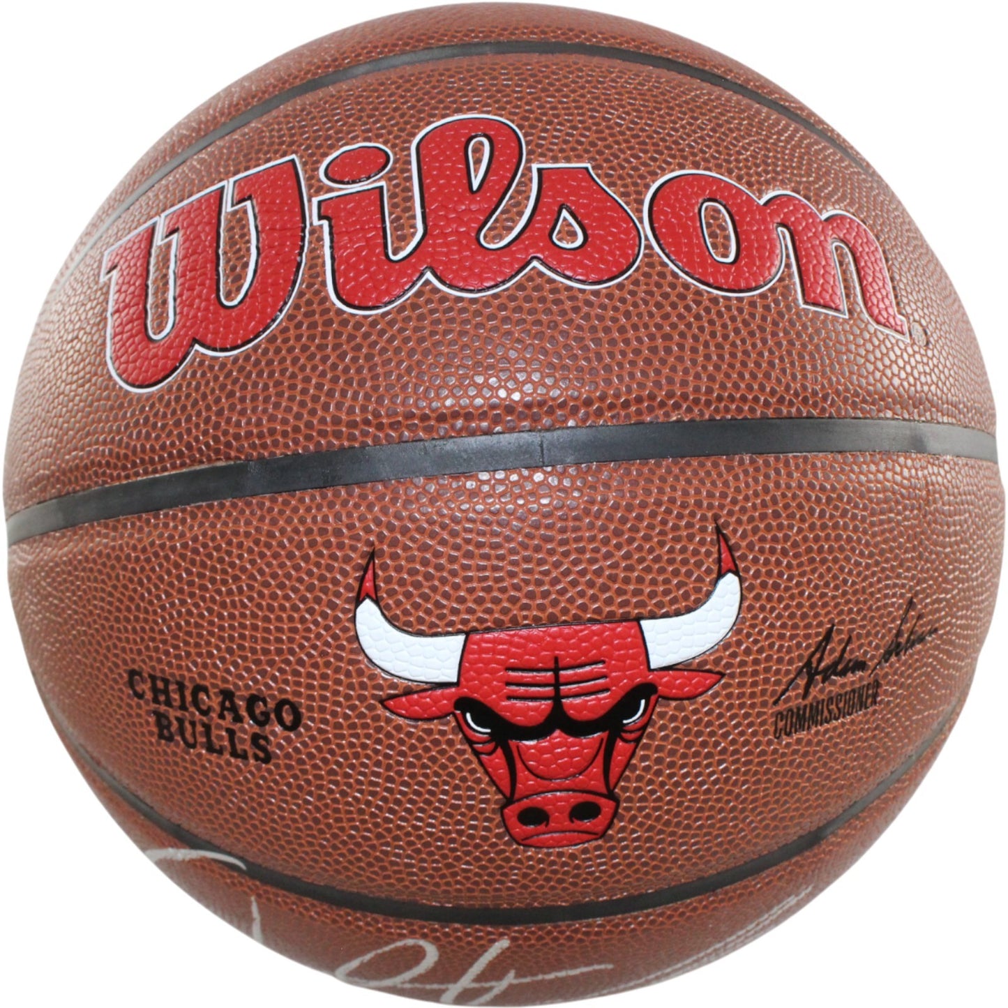 Dennis Rodman Signed Chicago Bulls Wilson Logo Basketball (Beckett)