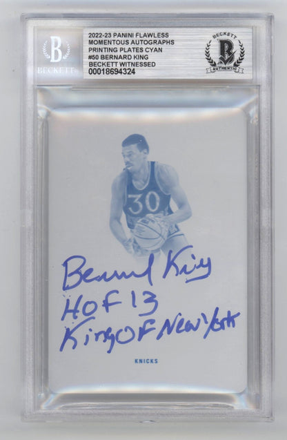 Bernard King Signed Panini Flawless 1/1 Printing Plate Card