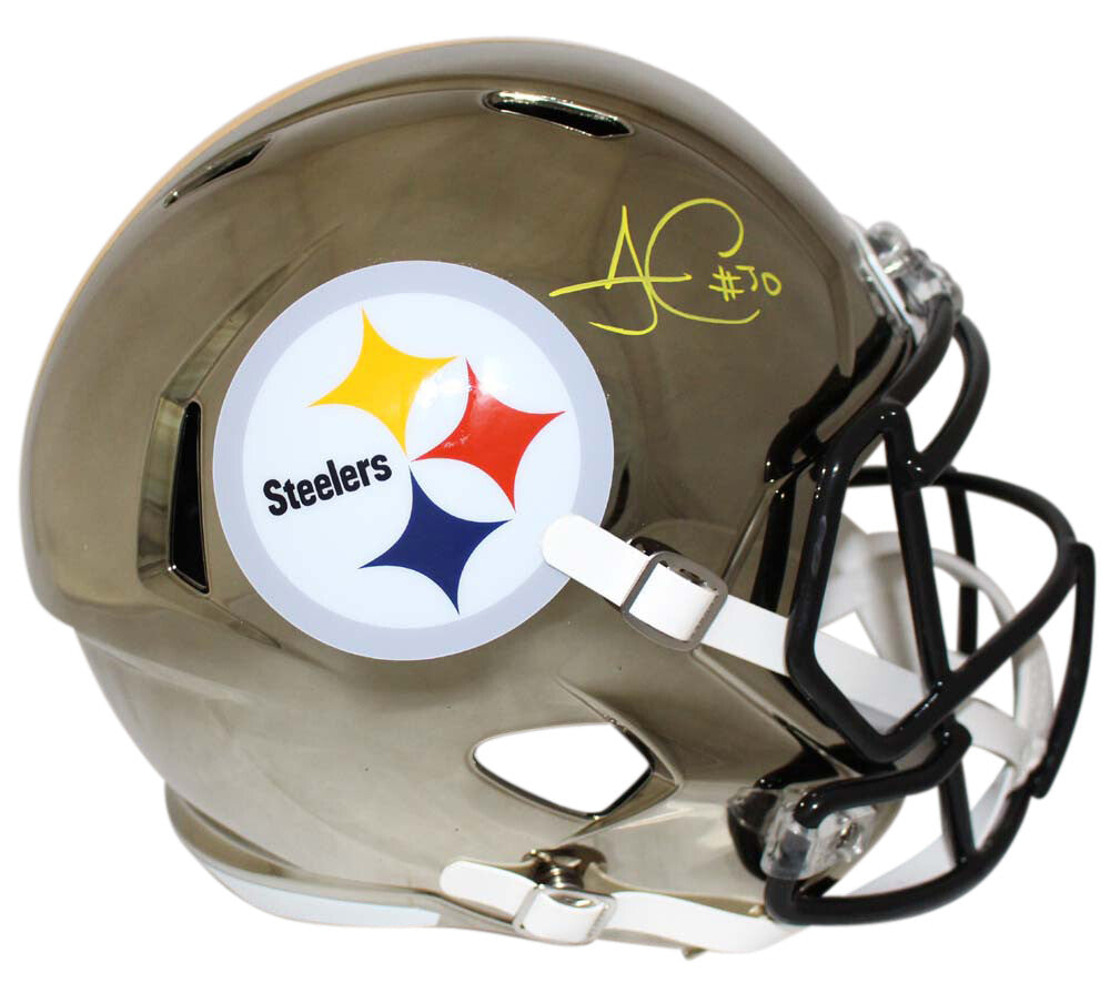 James Conner Pittsburgh Steelers Autographed Chrome Replica Helmet