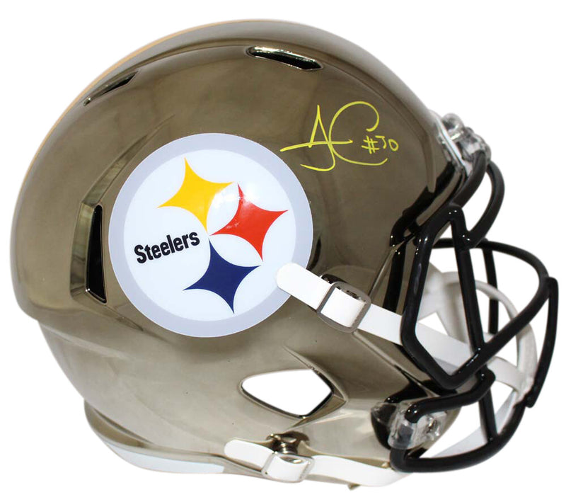 James Conner Pittsburgh Steelers Autographed Chrome Replica Helmet