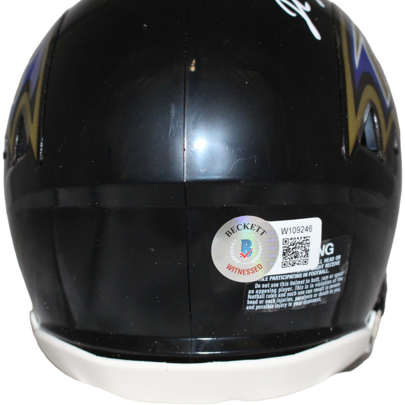 Jonathan Ogden Baltimore Ravens Signed Speed Mini Helmet (Beckett COA)
