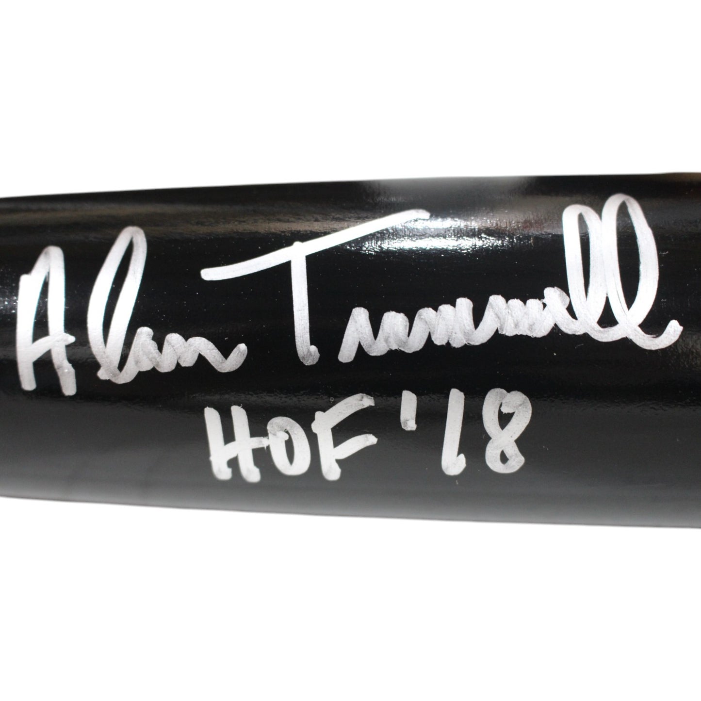 Alan Trammell Autographed Detroit Tigers Black Bat (HOF Inscription)