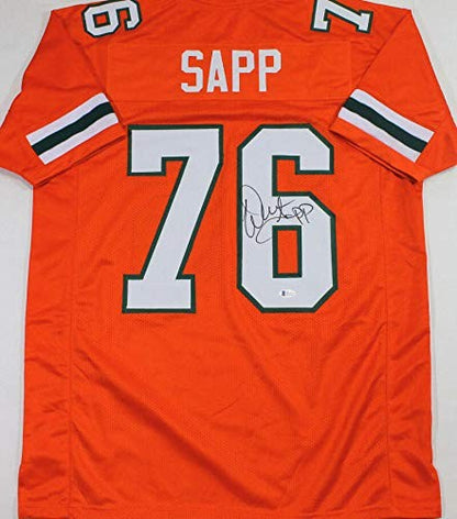 Warren Sapp Autographed Orange Custom Football Jersey