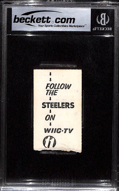 Jack Lambert Signed Pittsburgh Steelers Ticket Stub Slabbed Beckett BAS